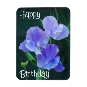 Magnet Flexible Fleurs de pois doux bleu Aimant d'anniversaire