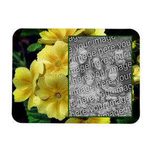 Magnet Flexible Fleurs de Primrose Jaune Ajouter Votre Photo