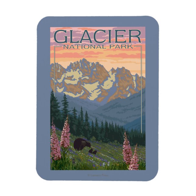 Magnet Flexible Fleurs de printemps - Parc national des Glaciers,  (Vertical)