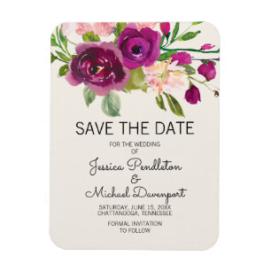 Magnet Flexible Fleurs de prunier rose mariage à retenir date