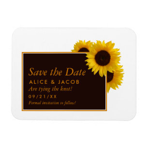 Magnet Flexible Fleurs de soleil rustiques - Mariage Enregistrer L