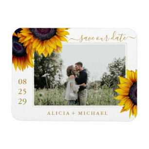 Magnet Flexible Fleurs de soleil rustiques mariage enregistrer la 