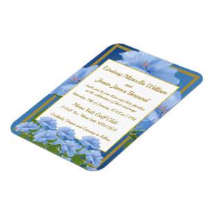 Magnet Flexible Fleurs de trompette bleu Jardin Mariage Photo Magn