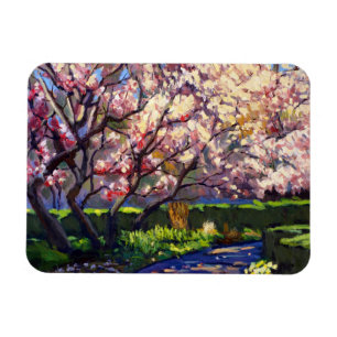 Magnet Flexible Fleurs de violets et de rouges vifs blancs