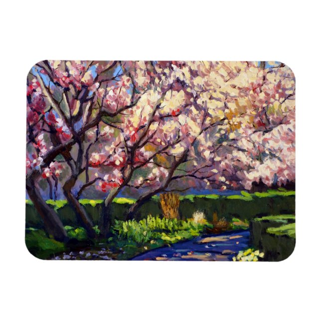 Magnet Flexible Fleurs de violets et de rouges vifs blancs (Horizontal)