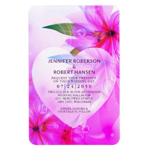 Magnet Flexible Fleurs d'Hibiscus violet Mariage Défroisse le coeu