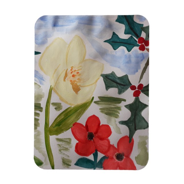 Magnet Flexible Fleurs d'hiver et aimant creux (Vertical)