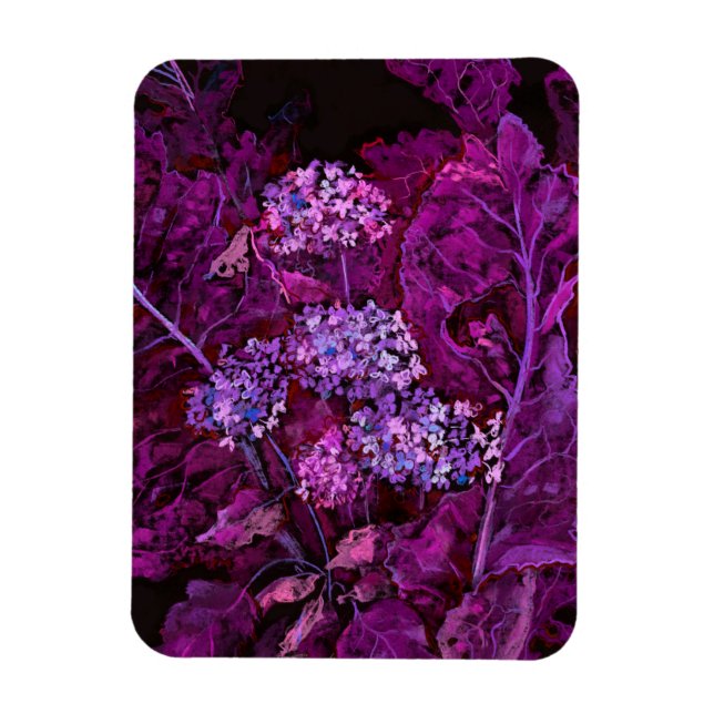 Magnet Flexible Fleurs d'Hydrangea Horseradish Floral Art violet (Vertical)