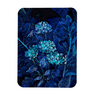 Magnet Flexible Fleurs d'Hydrangea Peinture florale de raifort ble
