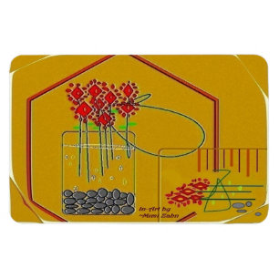 Magnet Flexible "Fleurs fraîches toujours faire ma journée" 4 x