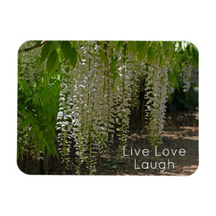 Magnet Flexible Fleurs Jardin Blanc Wisteria Live Love Laugh