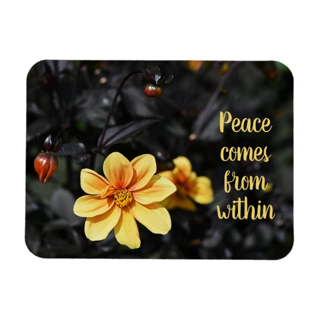Magnet Flexible Fleurs Jaunes Dahlia Jardins Wisley Motivationnel (Horizontal)