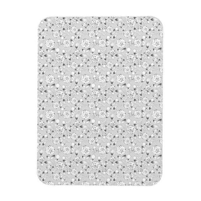 Magnet Flexible Fleurs Noir et Blanc à Points | Botanique Sans Cou (Vertical)