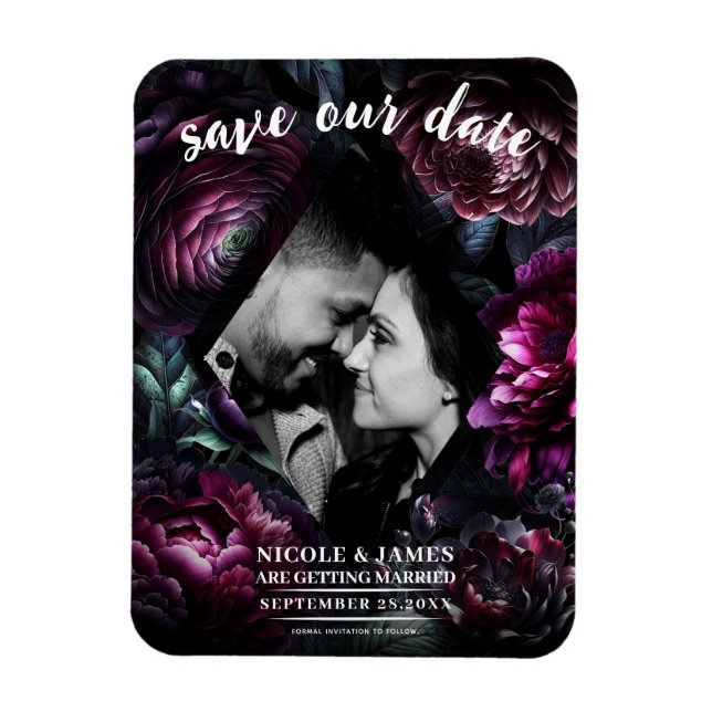 Magnet Flexible Fleurs noires enchantées et audacieuses aux motifs (Vertical)