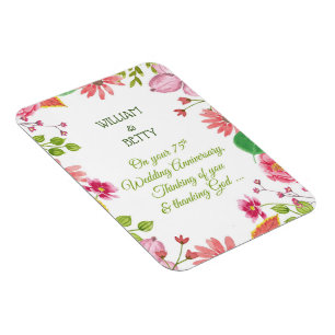 Magnet Flexible Fleurs pour 75e anniversaire de mariage religieux