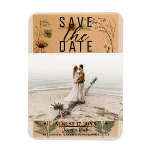 Magnet Flexible Fleurs pressées de pêche en terre cuite Boho Sauve