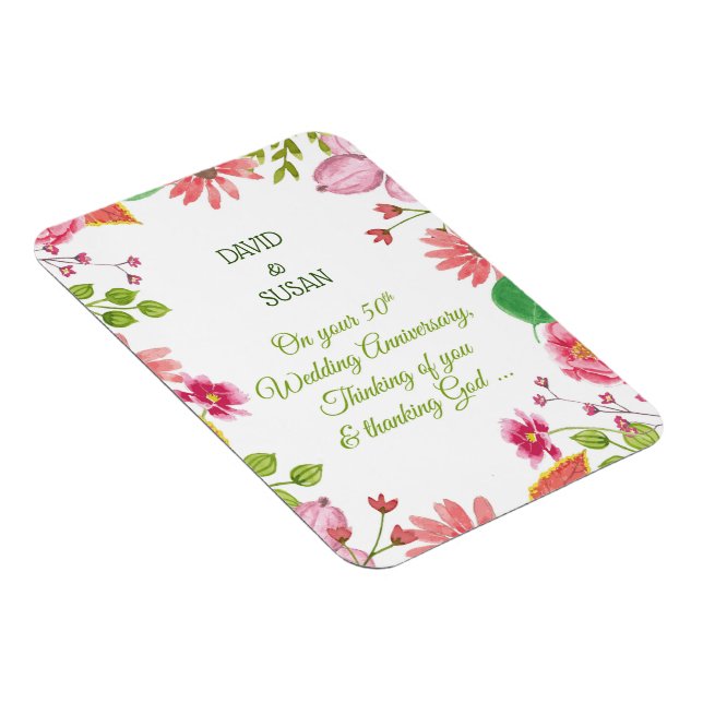 Magnet Flexible Fleurs religieuses du 50e anniversaire du Mariage (Côté Droit)