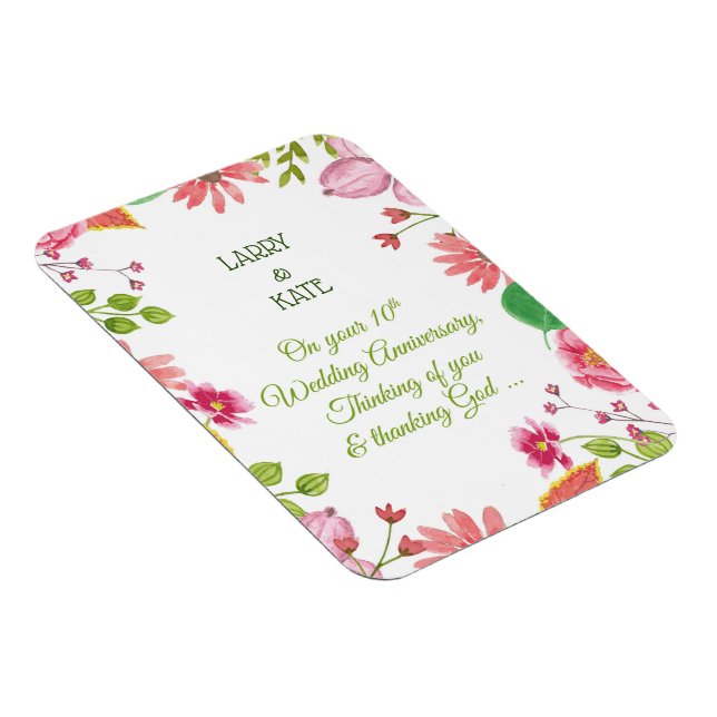 Magnet Flexible Fleurs religieuses pour 10 ans de mariage (Côté Droit)