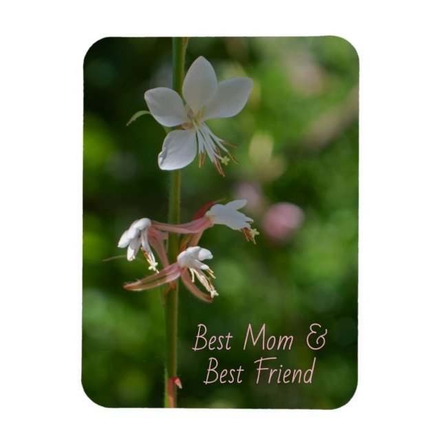 Magnet Flexible Fleurs roses délicates Meilleure Maman Meilleur Am (Vertical)