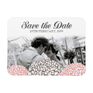 Magnet Flexible Fleurs roses vintages Enregistrer la date Aimant f