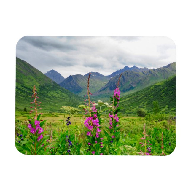 Magnet Flexible Fleurs sauvages de la vallée alaskaine (Horizontal)