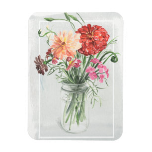 Magnet Flexible Fleurs sauvages d'été - Rose & Rouge