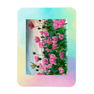 Magnet Flexible Fleurs sauvages roses