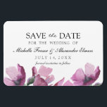 Magnet Flexible Fleurs simples et élégantes. "Save the date" pour<br><div class="desc">Bouquet d'aquarelle rose floral violet sauvez la date.</div>