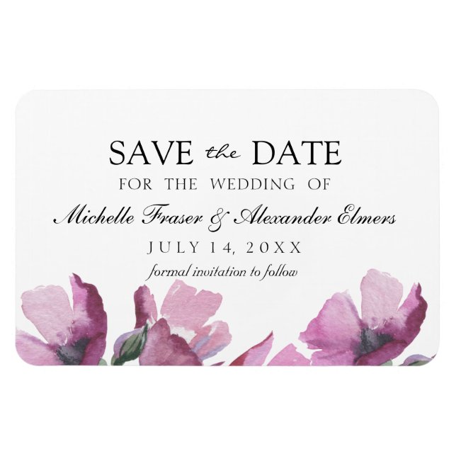 Magnet Flexible Fleurs simples et élégantes. "Save the date" pour  (Horizontal)