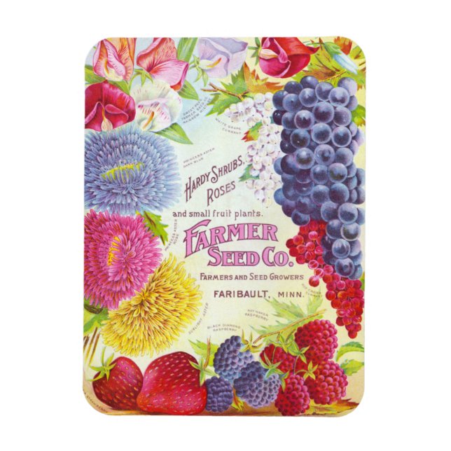 Magnet Flexible Fleurs vintages et fruits (Vertical)