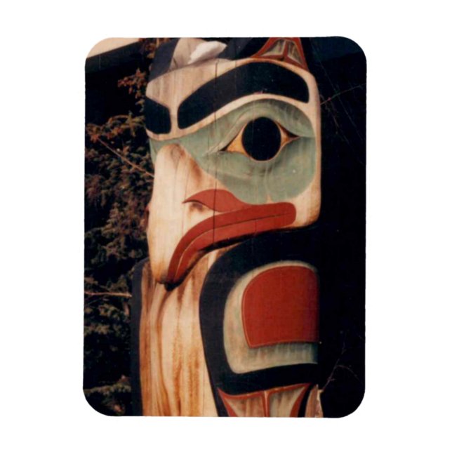 Magnet Flexible Flex Réfrigérateur Totem Pole Alaska Photo Conçu (Vertical)