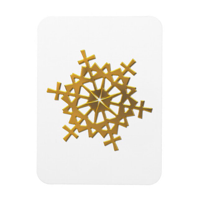 Magnet Flexible Flocon de neige "3D" d'or (Vertical)
