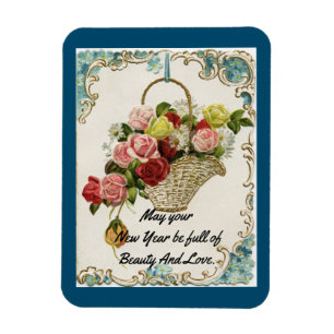Magnet flexible floral du Nouvel An