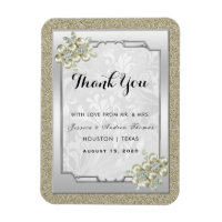 Floral Gem Cadre Argenté, Mariage Or et Argent