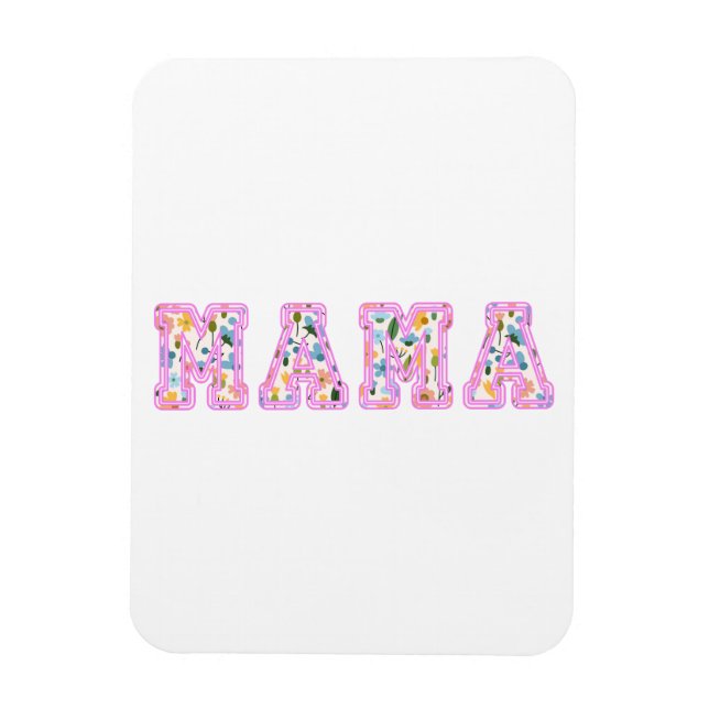 Magnet Flexible Floral Mama Retro Maman Boho Mère (Vertical)