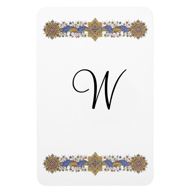 Magnet Flexible Floral officiel avec aimant Monogramme personnalis (Vertical)