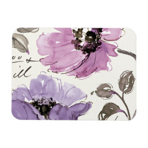 Magnet Flexible Floral Valse Plum Aquarelle Fleurs