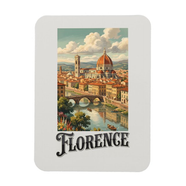 Magnet Flexible Florence Italie Voyage Rétro (Vertical)