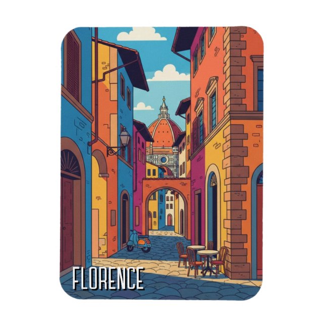 Magnet Flexible Florence Italy Travel Abstract Art (Vertical)