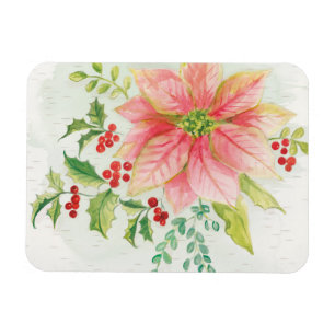 Magnet Flexible Flores hivernales   Poinsettia rose