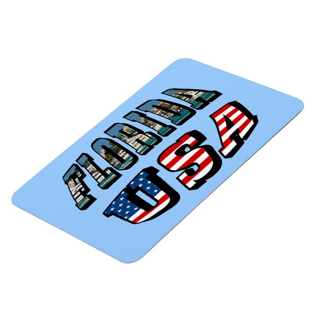 Magnet Flexible Floride Photo et USA Flag Text (Côté Gauche)