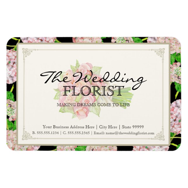 Magnet Flexible Florist Wedding Business Bouquet (Horizontal)