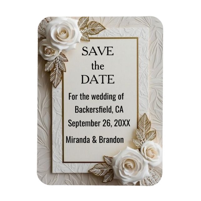 Magnet Flexible "Flower of Love" - Elegant & Unique Wedding Invita (Vertical)