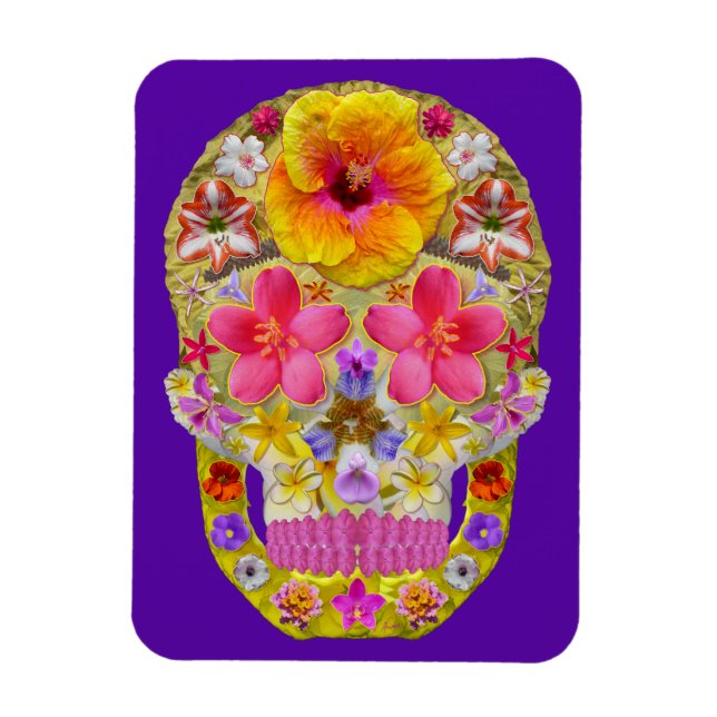 Magnet Flexible Flower Skull 4 - Tropical (Vertical)