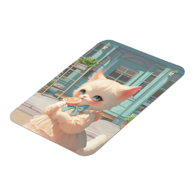 Magnet Flexible Fluffy Kitten avec Lollipop à la pâtisserie (Côté Gauche)