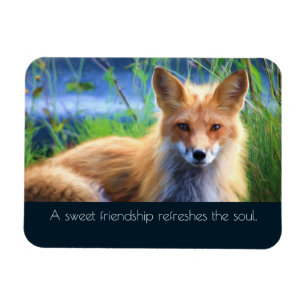 Magnet Flexible Fluffy Red Fox avec soumission d'amitié