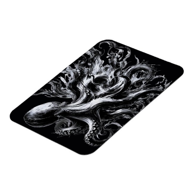 Magnet Flexible Fluide d'encre abstrait Pieuvre Kraken (Côté Gauche)
