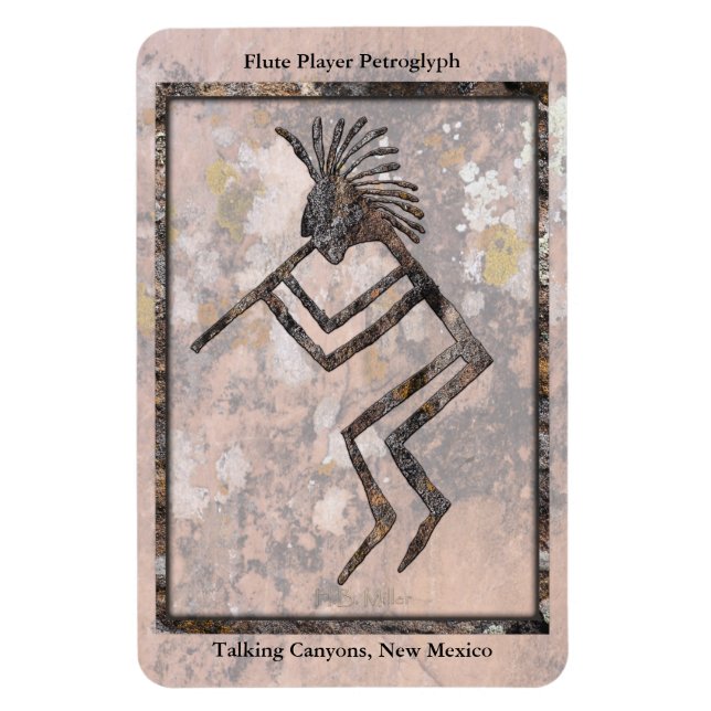 Magnet Flexible Flute Player Petroglyph Talking Canyons, New Mexic (Vertical)