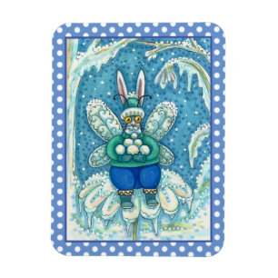 MAGNET FLEXIBLE FLUTTERBUN HIVER WONDERLAND, FUNNY BUNNY RABBIT