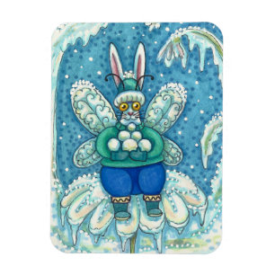 MAGNET FLEXIBLE FLUTTERBUN HIVER WONDERLAND, FUNNY BUNNY RABBIT
